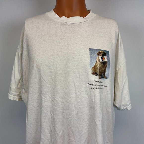 Compaq Insight Manager Computer Product Double Sided T Shirt Vtg 90s White XL - Picture 4 of 6